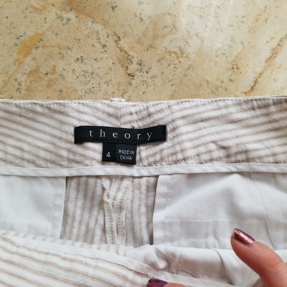 Theory Stripes Bermuda Short - Picture 3 of 5